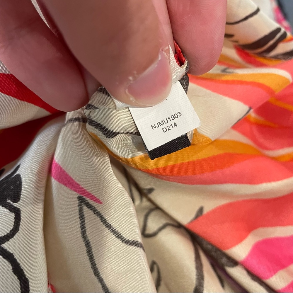 KATE SPADE Live Colorfully Pink Purple Floral Silk Top Blouse - Picture 10 of 11